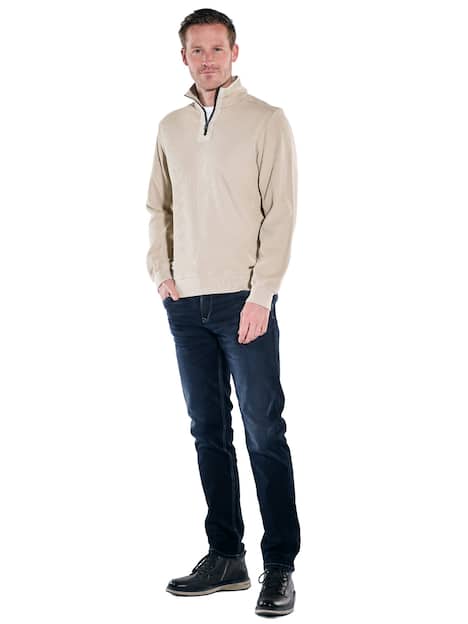 engbers Herren Sweatshirt mit Stehkragen , Beige