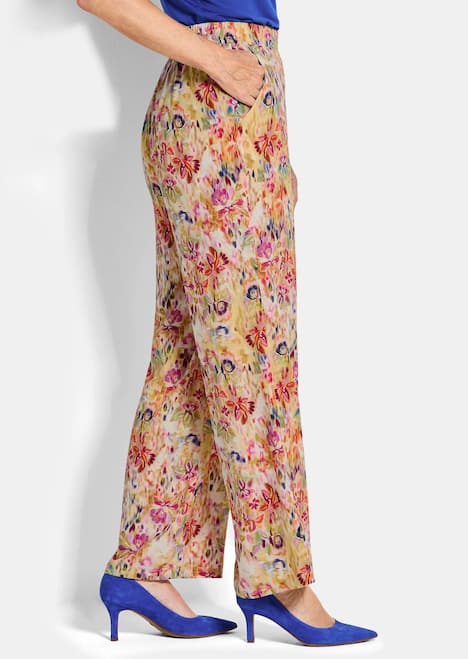 Schlupfhose mit floralem Print