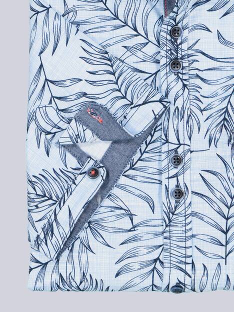 engbers Herren Kurzarm-Hemd gemustert , Hellblau