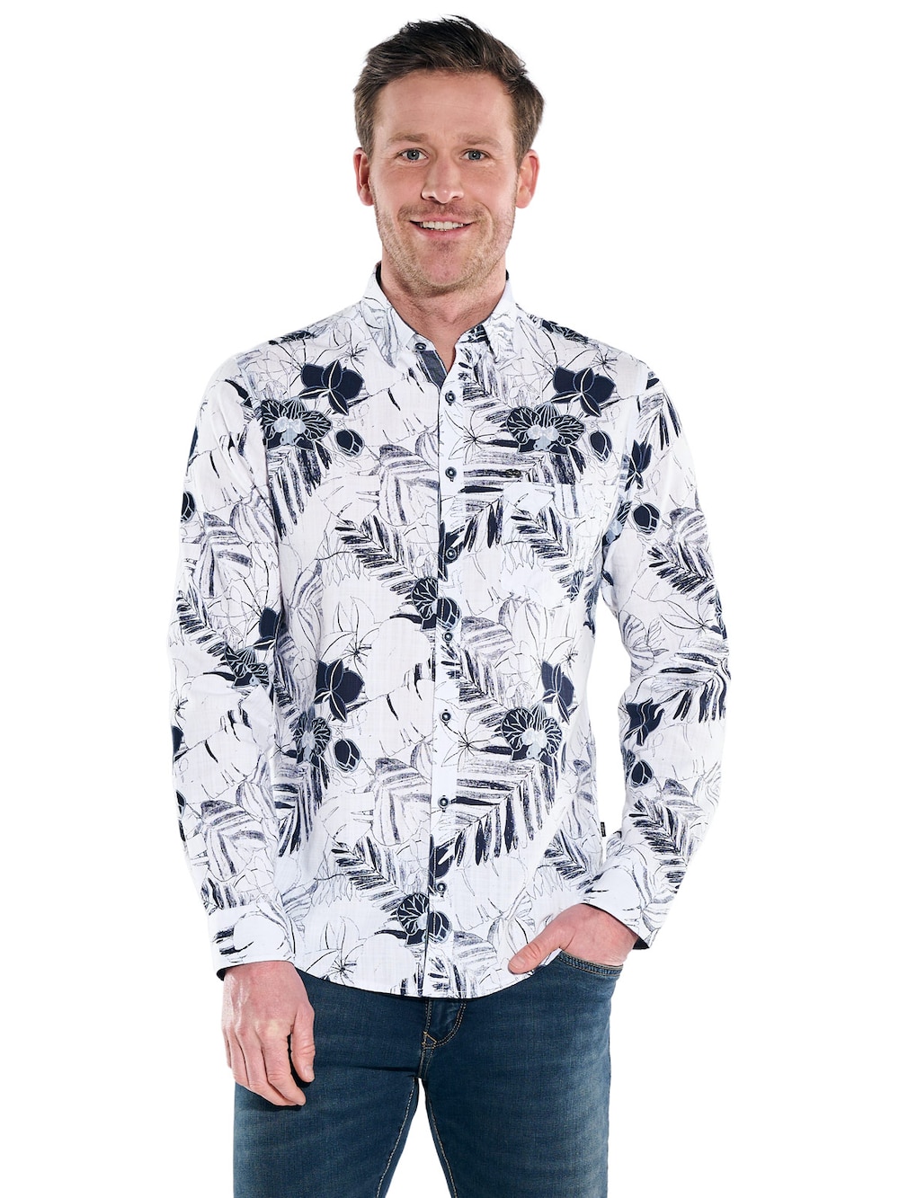 engbers Herren Hemd langarm , Saphirblau