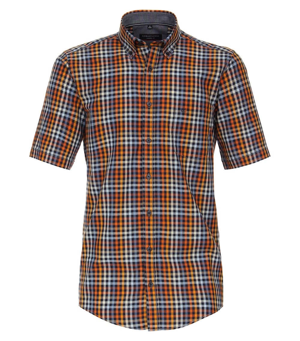 CASAMODA Freizeithemd Kurzarm kariert Casual Fit