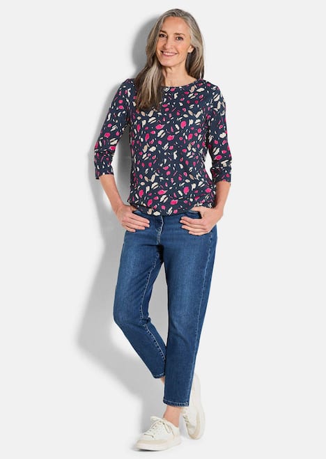 Florales Jerseyshirt mit Paisley-Muster