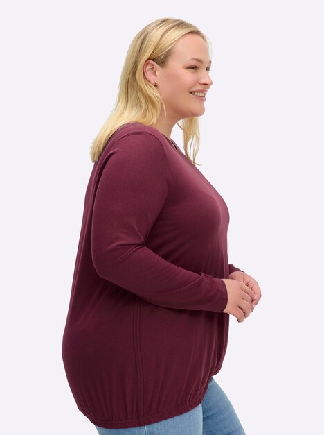 Shirt Langarm Uni Ohne Kragen