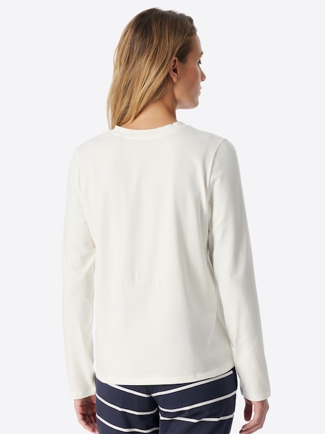 Schiesser Damen Pyjamaoberteil Mix Relax naturweiss