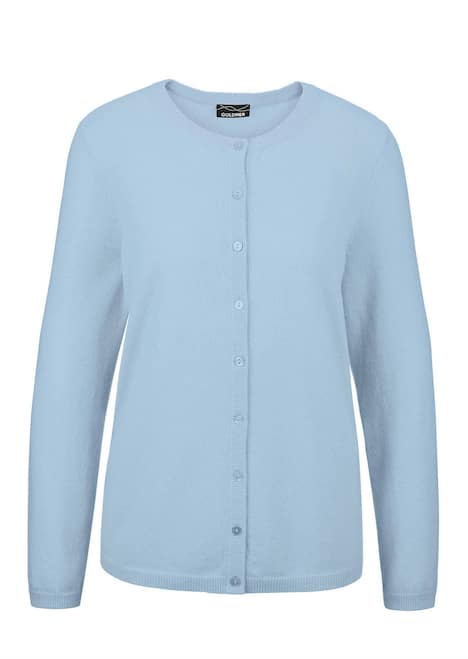 Kaschmirstrickjacke mit Rundhalsausschnitt