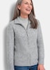 Melange-Cardigan mit Reißverschluss