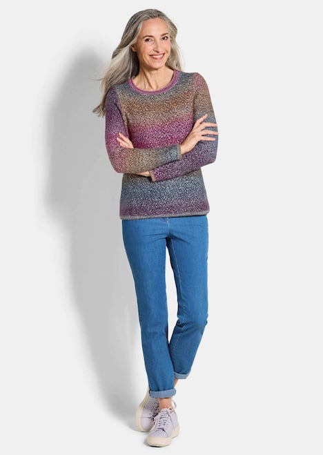 GOLDNER Trui Pullover in meerkleurige look