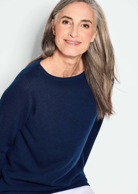 Kaschmirpullover mit U-Boot Ausschnitt