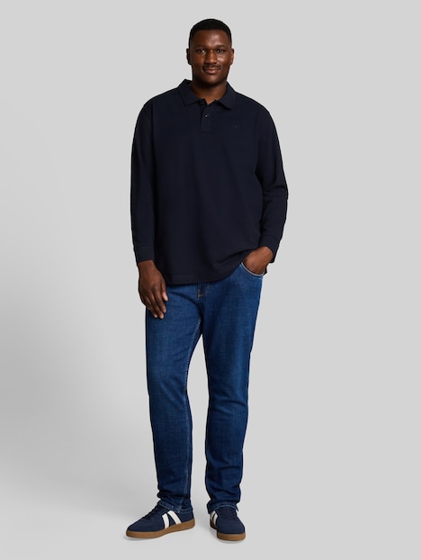Langarm Piqué Poloshirt