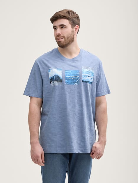 Tom Tailor Men PLUS T-Shirt Plus Size - T-Shirt mit Foto-Print