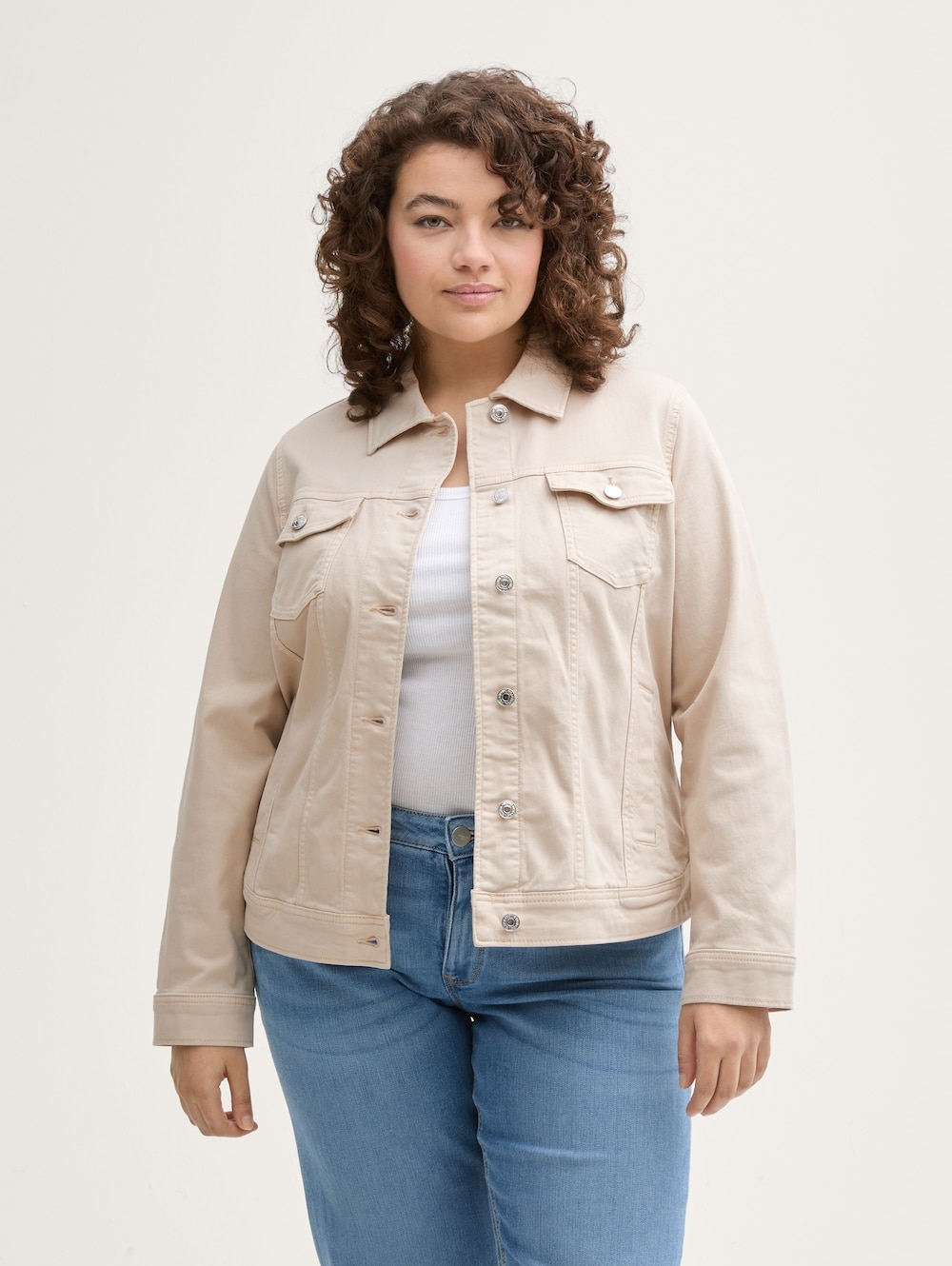 Tom Tailor Women PLUS Jacken Plus Size - Jeansjacke mit Eingriffstaschen