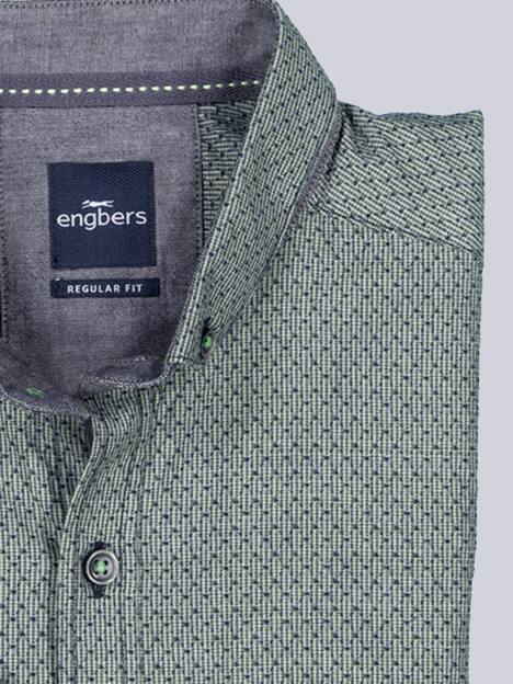 engbers Herren Kurzarm-Hemd strukturiert , Hellgruen
