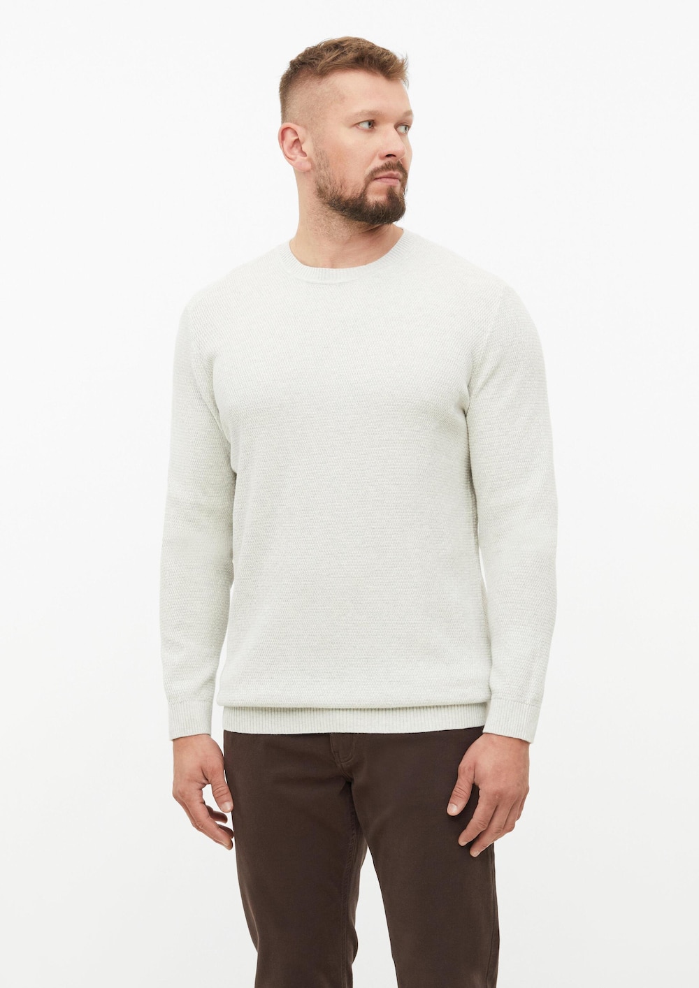 Struktur-Pullover aus 100% Baumwolle