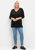 V-Ausschnitt-Pullover Langarm Uni