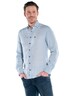 Herren Leinenhemd mit gewaschener Optik , Hellblau