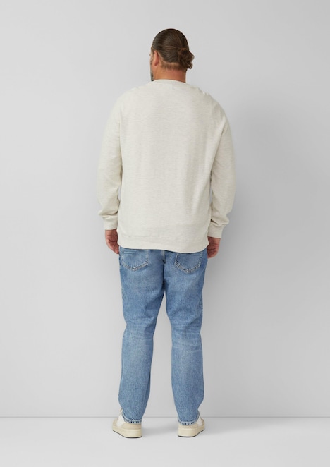 Strukturiertes Sweatshirt mit Rippbündchen