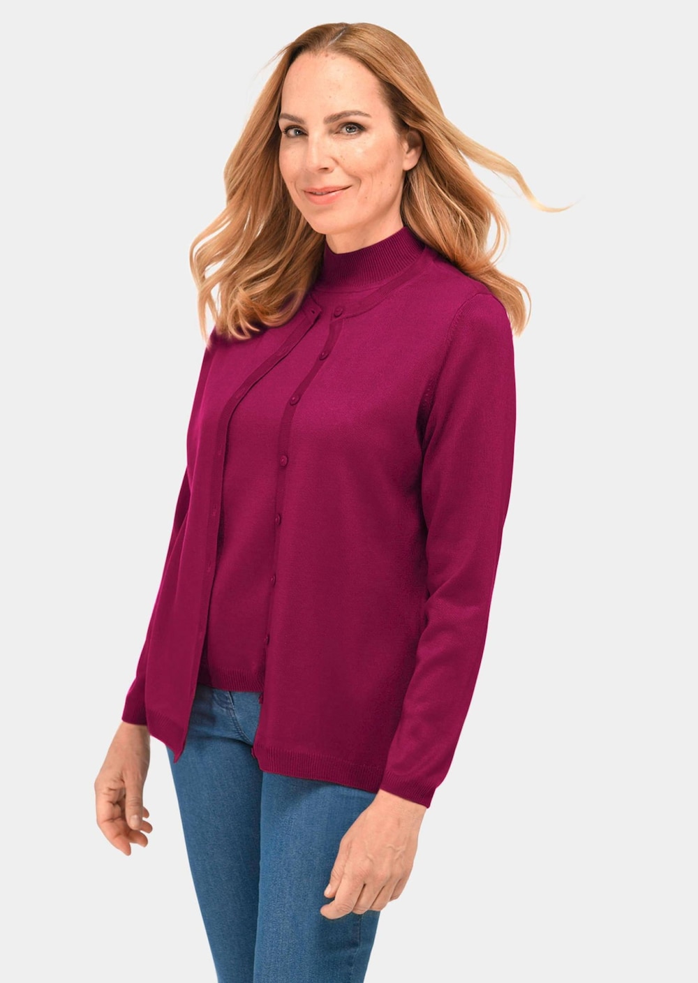 Strickset aus Jacke, Halbarmpullover