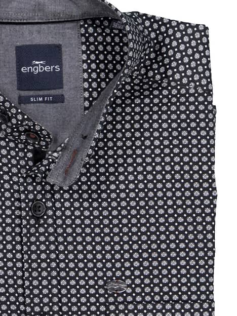 engbers Herren Langarm-Hemd slim fit , Schwarz