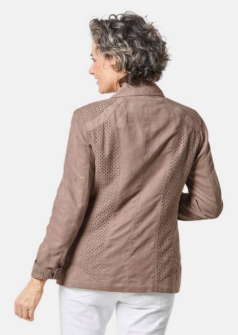 GOLDNER Blazer Blazer van imitatiesuÃ¨de met perforatie