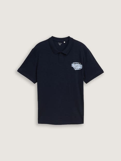 Poloshirt aus Baumwolle mit Print