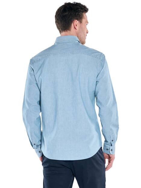 engbers Herren Helles Jeanshemd , Mittelblau