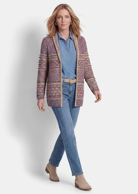 Jacquard-vest met sjaalkraag