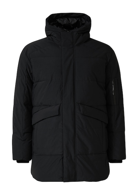 Wasserabweisender Puffer-Parka mit Kapuze und sportiven Details