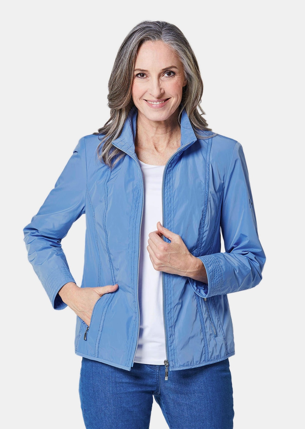 Jacke Sportive Übergangsjacke mit Stehkragen