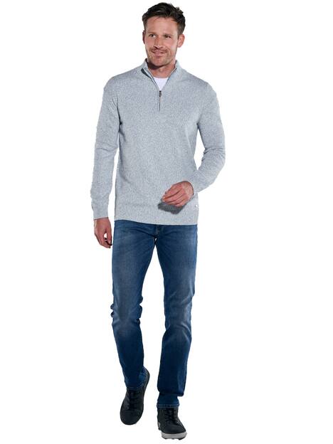 engbers Herren Pullover mit Stehkragen , Hellblau