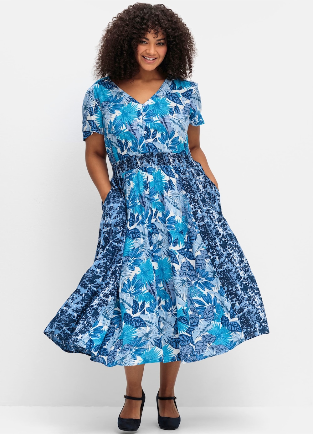 Kleid Kurzarm Print