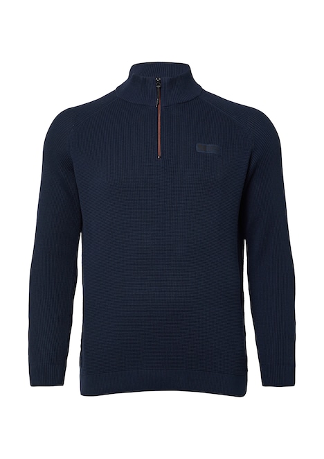 Pullover aus Strukturstrick mit Troyer-Kragen