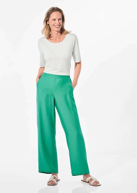 GOLDNER Broek VERA Wijde broek VERA met een lichte glans