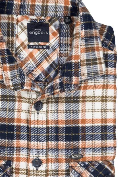 engbers Herren Langarm-Hemd kariert , Rostorange