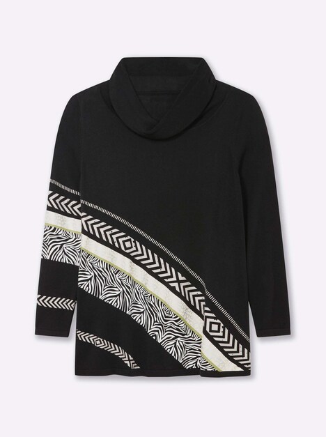 Pullover Langarm Jersey Mehrfarbig Rollkragen