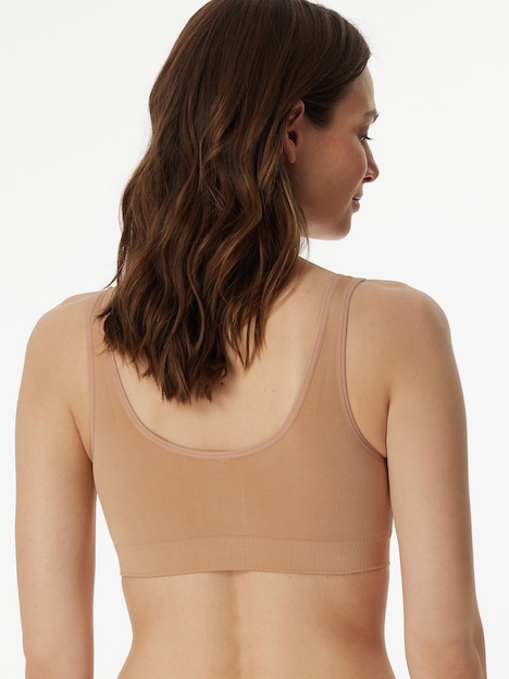 Schiesser Damen Bustier-Bikini-Top mit herausnehmbaren Pads - Classic Seamless - maple