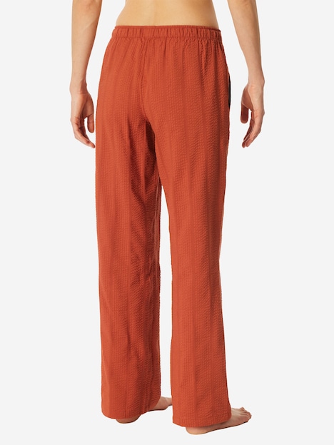 Schiesser Damen Pyjamahose Mix Relax terracotta