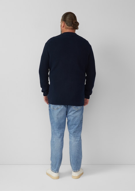Strickjacke mit Bomberkragen und Zwei-Wege-Reißverschluss