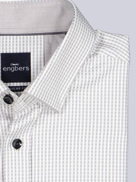 engbers Herren Langarm-Hemd gemustert , Silbergrau