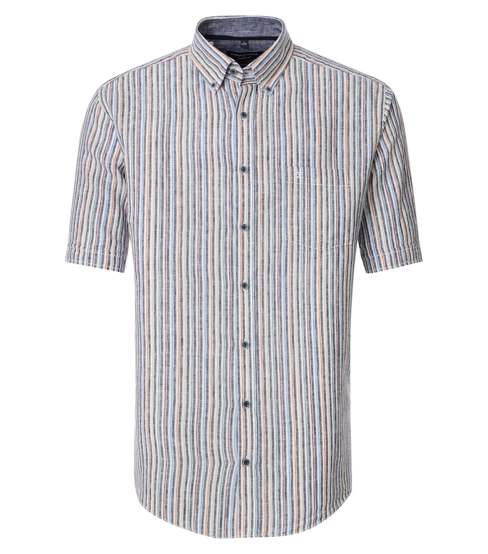 CASAMODA Leinenhemd gestreift Casual Fit