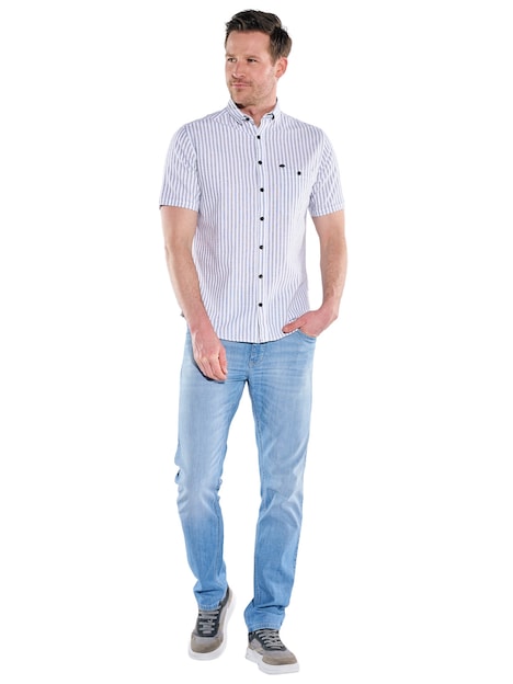 Herren Hemd gestreift , Marineblau