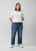 Cropped Jeans / Mid Rise / Straight Fit / mit Saumdetails