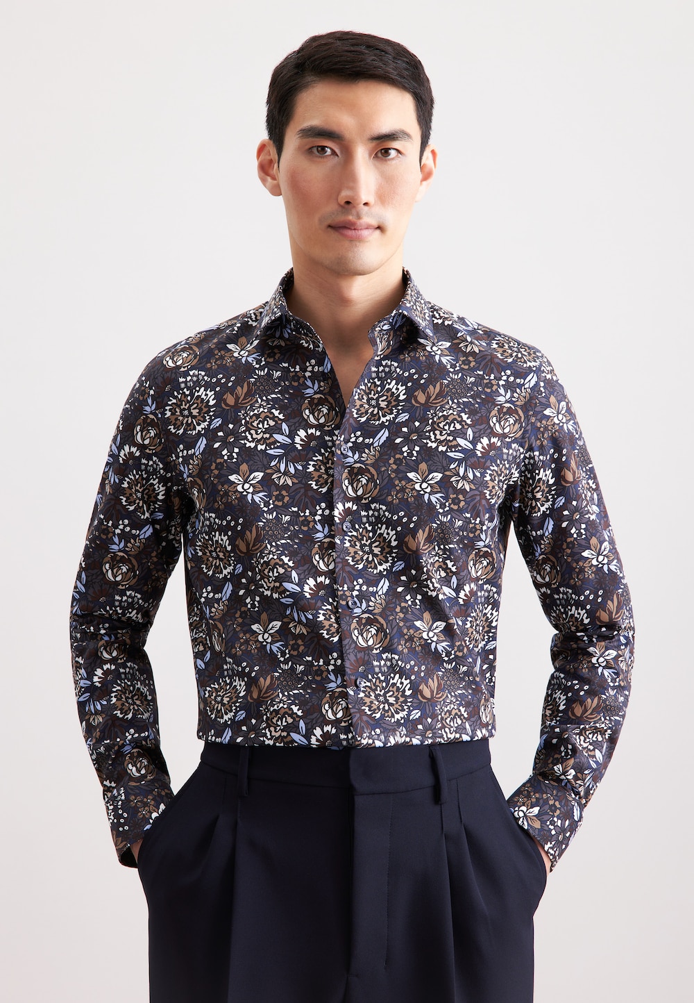 Herren Business Hemd - Geblümt