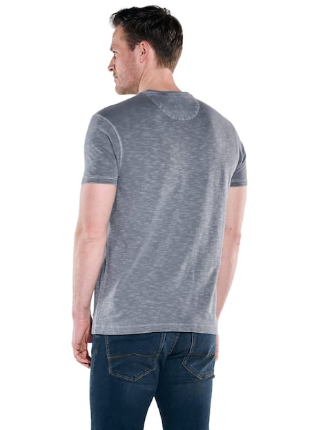 engbers Herren Rundhals Print T-Shirt mit Flammstruktur , Anthrazit