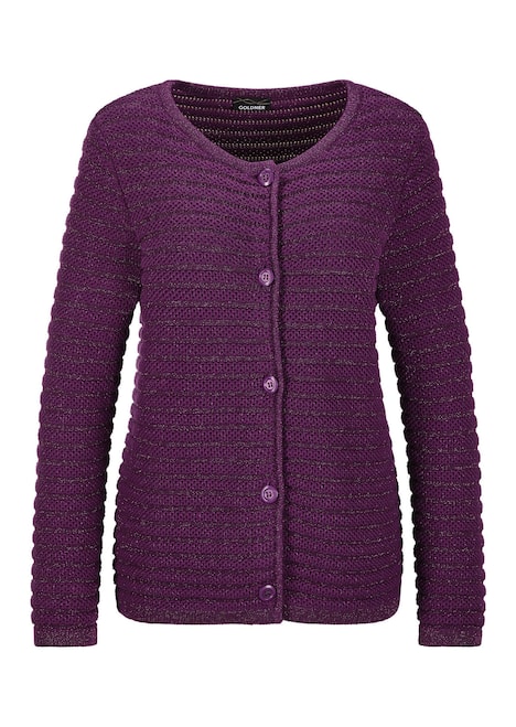 Elegante Strickjacke mit Lurex, Langarm