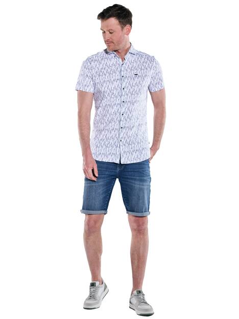 engbers Herren Kurzarm-Hemd gemustert , Brilliantblau