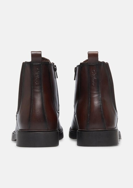 Chelsea Boots aus Leder mit elastischem Einsatz