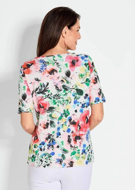 Florales Shirt in bunten Farben mit Halbarm