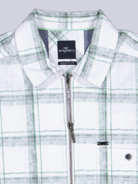 Herren Overshirt mit Reißverschluss , Gruen