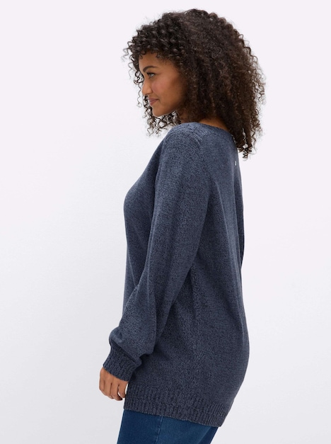 Langarm-Pullover Strickpullover mit U-Boot-Ausschnitt Langarm Ohne Kragen