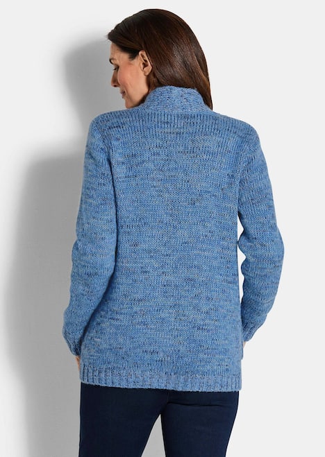 Langarm Melange-Cardigan, flauschig